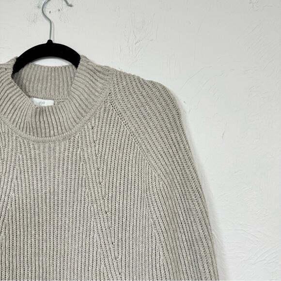 J Jill Grey Knit Poncho Sweater Womens OS Fall Winter Cape Pullover Preppy Warm - Picture 7 of 8
